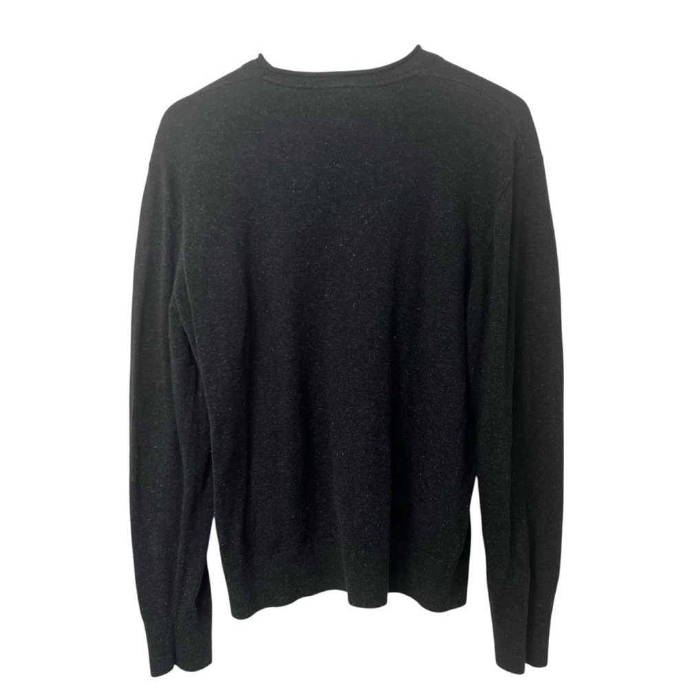 GAP Moonless Night Cotton Linen Minimalist Contemporary Charcoal Knit Sweater M - Picture 2 of 14